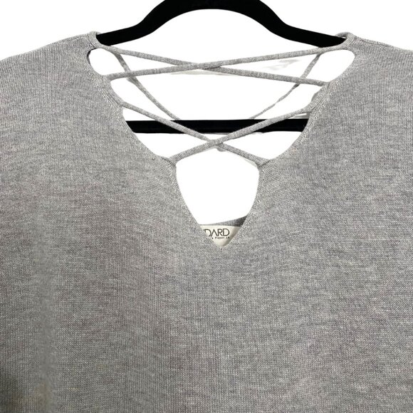 Standard Peoples Project LA Bowie Knit Light Grey Criss Cross Top - Picture 5 of 11